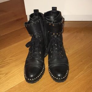 Black combat boots